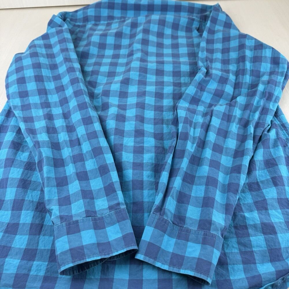 J.Crew Shirt Mens Large Blue Plaid Cotton Long Sleeve Pocket Button Down - Picture 8 of 10